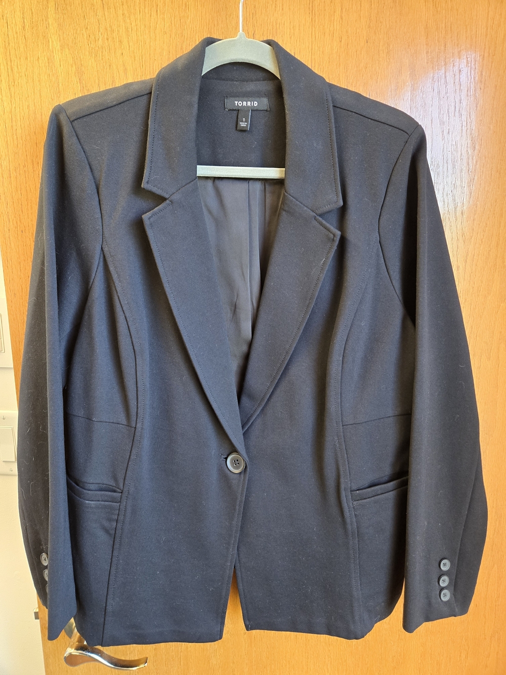 torrid Black Single-Button Blazer with Notch Lapel